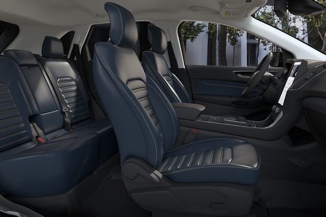 Interior shot of a 2023 Ford Edge® SUV showing front and rear seats