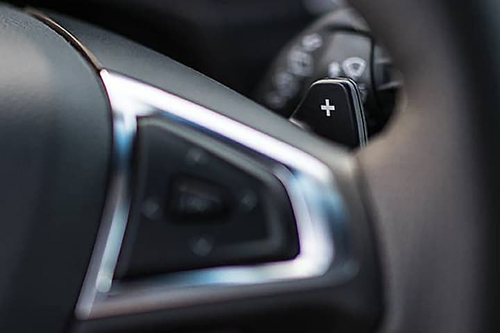 Close-up of paddle shifter on the 2023 Ford Edge®
