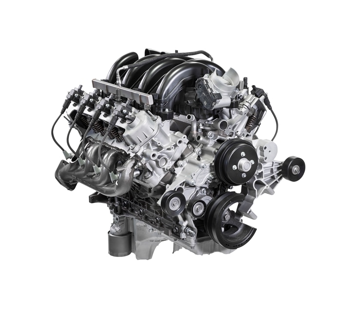 The standard 7 point 3 liter v 8 engine