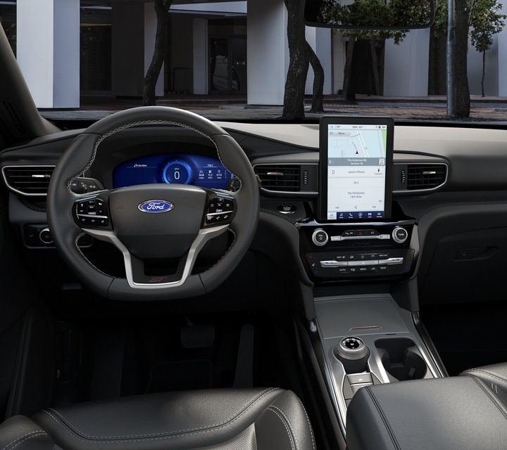 2023 Ford Explorer® SUV interior showing the available 10.1-inch LCD capacitive portrait touchscreen