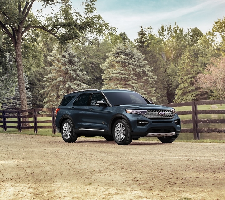 2022 Ford Explorer King Ranch® on dirt road