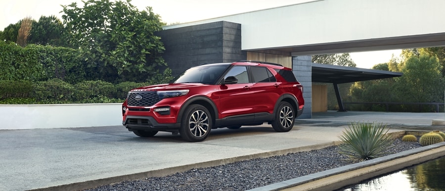2023 Ford Explorer® ST-Line model parked in a driveway