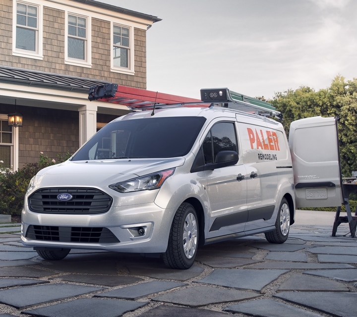 2023 Ford Transit Connect Cargo Van in Silver with available aftermarket graphics