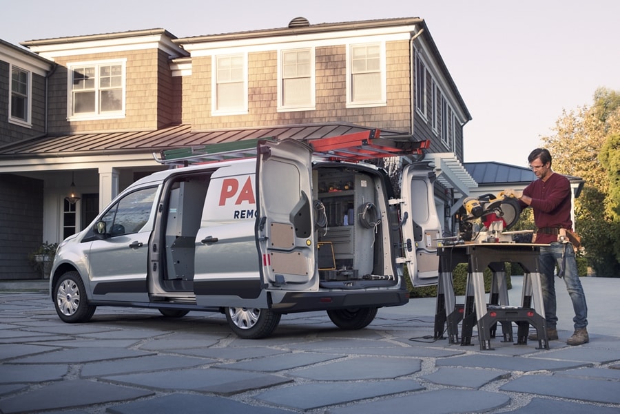 2023 Ford Transit Connect Cargo Van on the job with a small