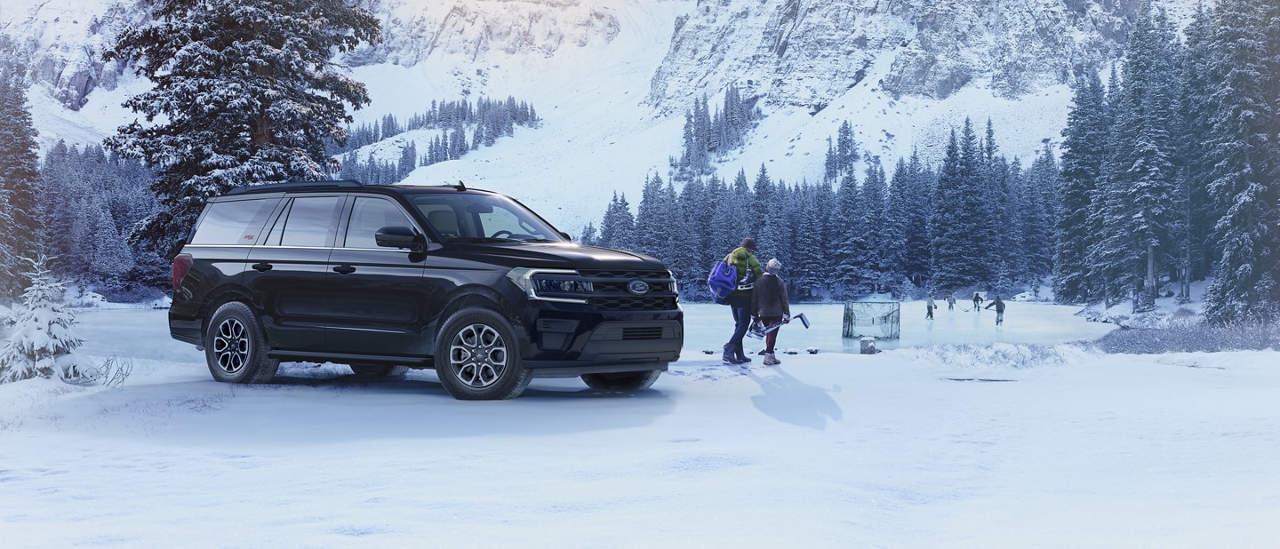 A 2024 Ford Expedition parked in a snowy environment