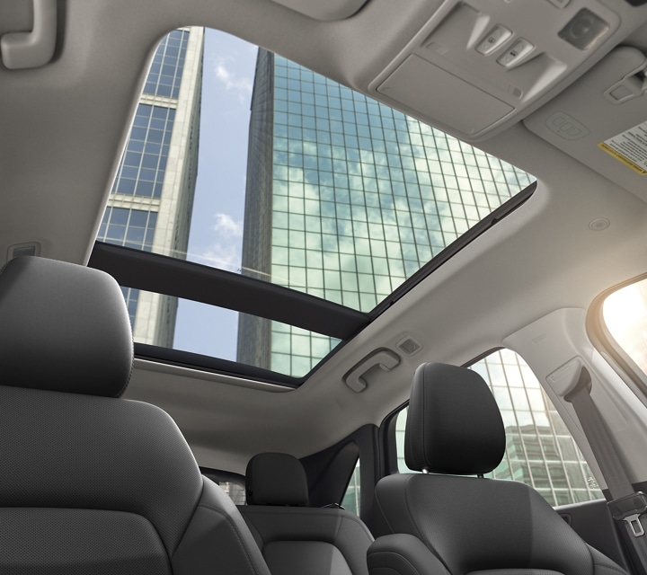 Interior view of a 2023 Ford Escape® Platinum with Panoramic Vista Roof®
