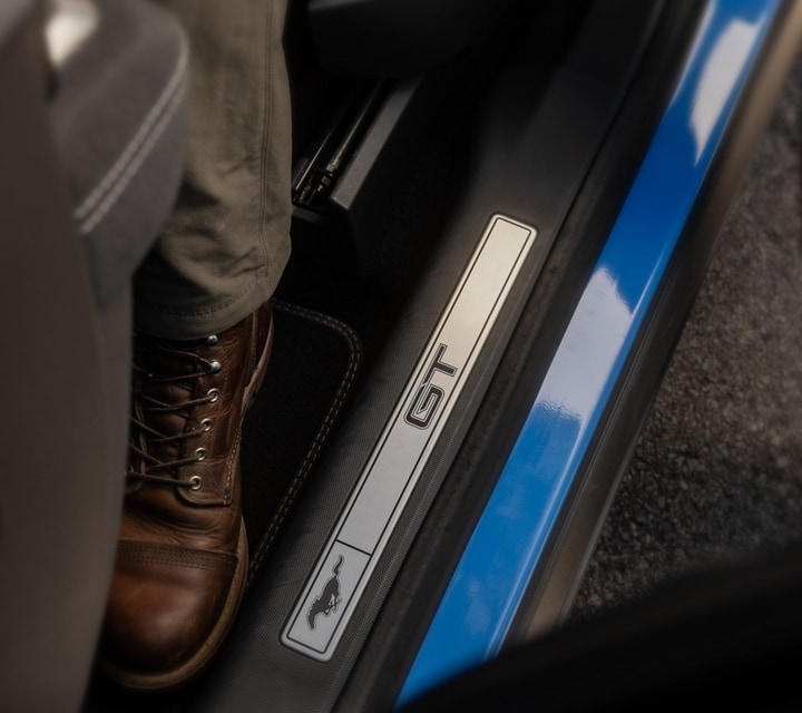 Scuff guard with GT badging on the 2023 Ford Mustang Mach-E® GT model