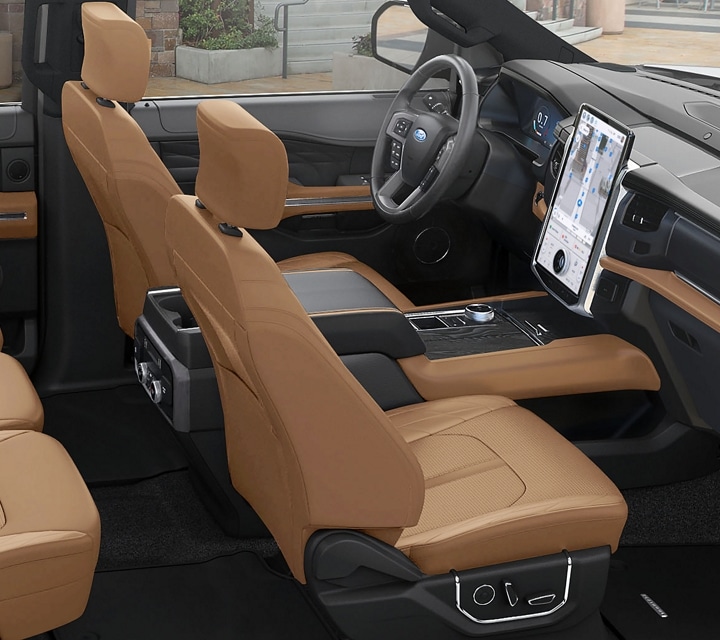 Interior shot of a 2024 Expedition Platinum with Carmello seats