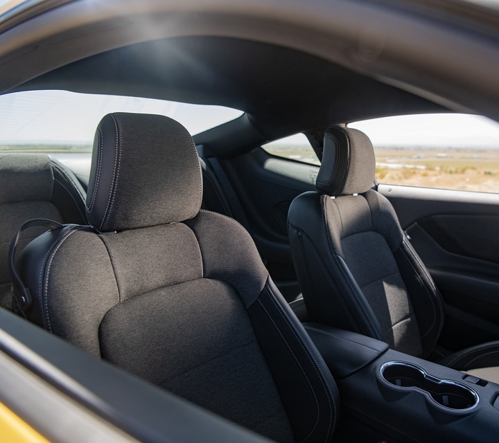 2024 Ford Mustang® front seats shown through the passenger-side window