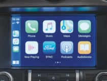 A SYNC® 3 screen showing eight different Apple Apps.