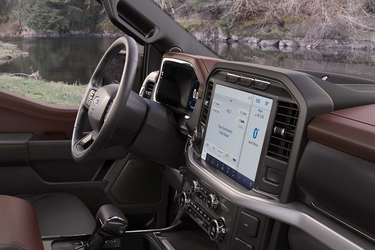 Interior view of a Ford vehicle with Connected Navigation