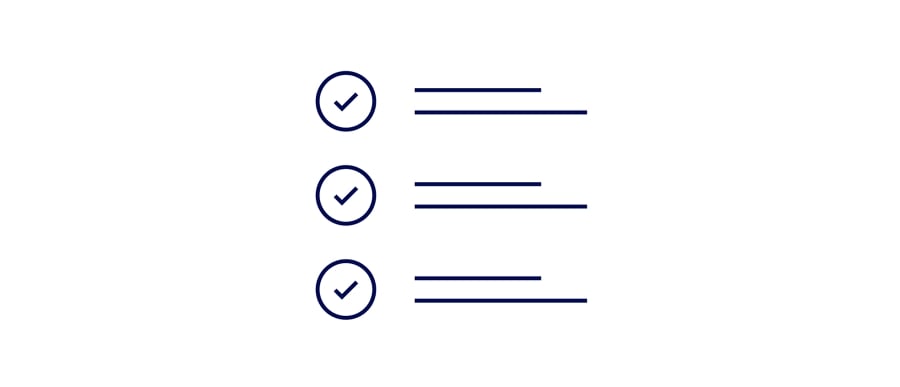 Icon of a checklist of steps